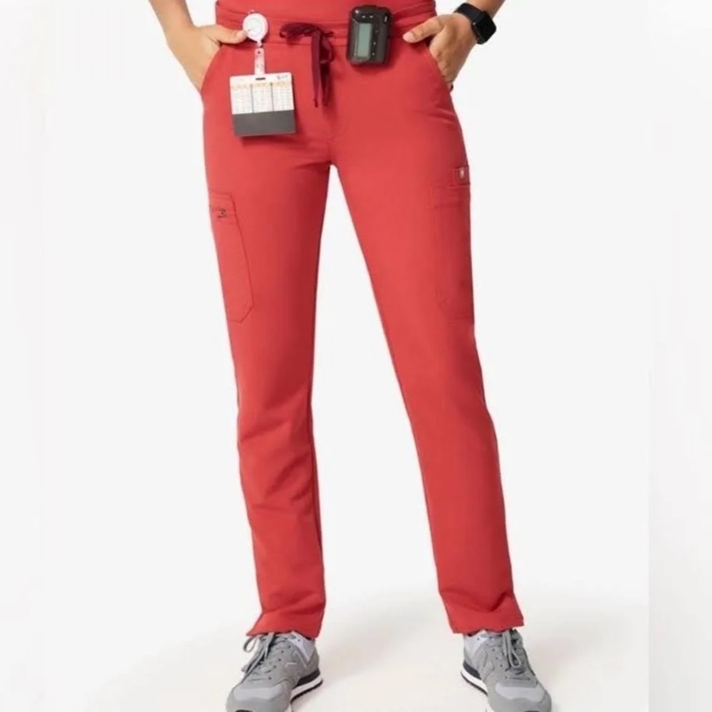 Figs Yola High Waisted Scrub Bottoms in Clay